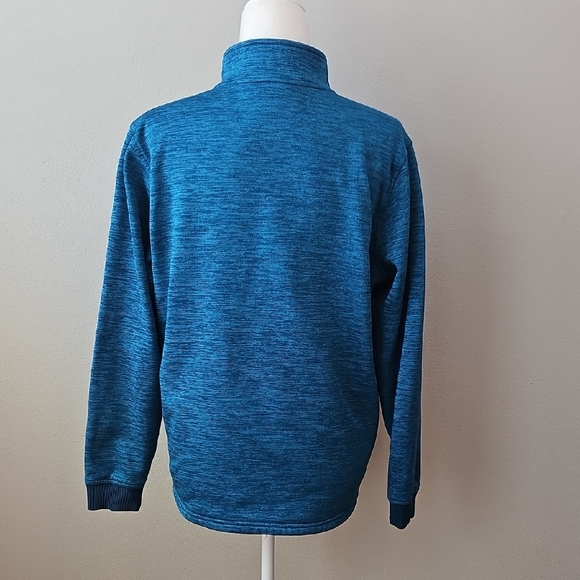 Under Armour UA Heathered Blue Teal Quarter Length Zip-Up Sweatshirt - Picture 5 of 6